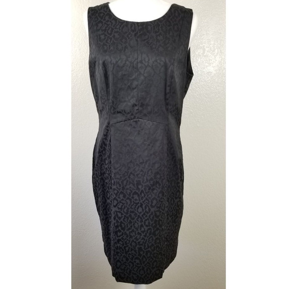 H&M Animal Print Black Lined Dress Sz 14 - Picture 1 of 6